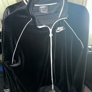 Nike Athletic Full Zip Track Jacket Black White